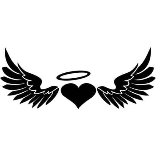 15*5.9cm Heart Angel Wings Window Vinyl Decal Sticker Beautiful Car Accessories Motorcycle Helmet Car Styling Car Sticker
