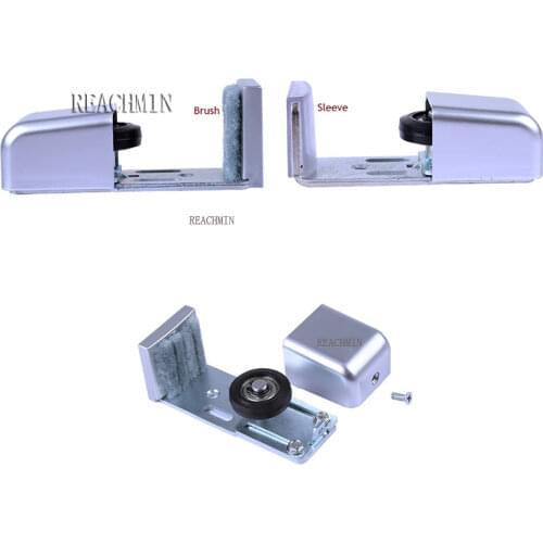 2Pcs/Lot Adjustable Top Hung Sliding Frameless Glass Wooden Door Floor Guide Guider Roller Wheel Linear Direction