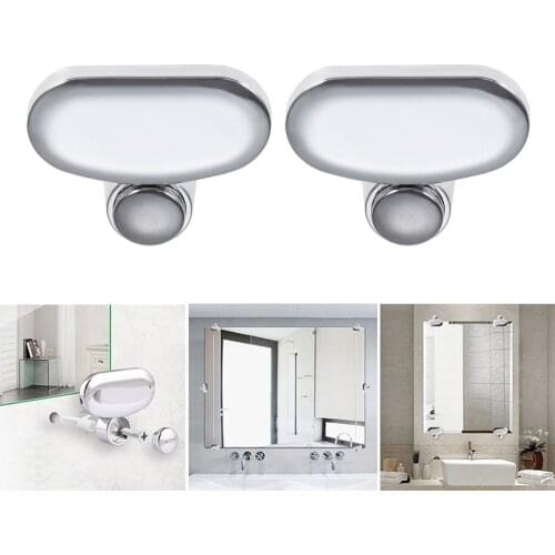 2Pcs Glass Clamps Bathroom Zinc Alloy Glass Clip Shelf Support Bracket Holder Advertising Plate Mirror Clip Hinger Fixed Fitting