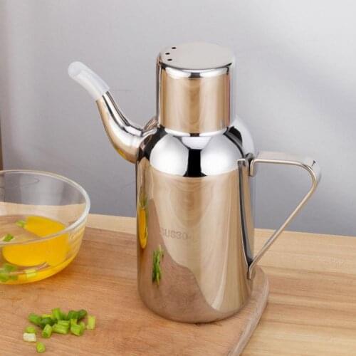 304 Stainless Steel Quantitative Oil Control Kitchen Household Sauce Vinegar Oil Bottle Leak-proof Seasoning Oyster Sauce Bottle