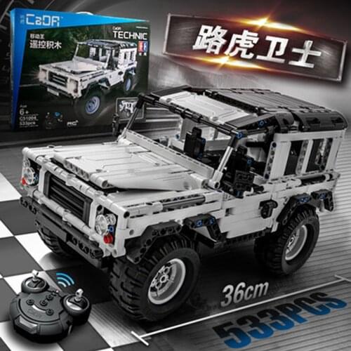 533Pcs Land Rover Defender Remote Control Car Building Blocks City Technical Racing Car SUV RC Bricks Gifts Toys for Children