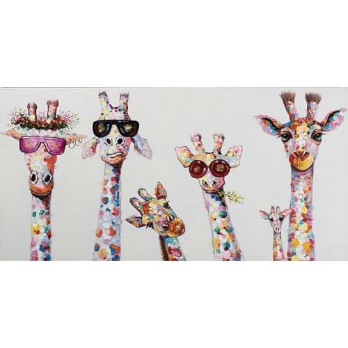 5d diy diamond Painting Animal Cool Colorful Giraffe Family Full Drill embroidery Cross Stitch Mosaic Craft Kit home Decor Gift