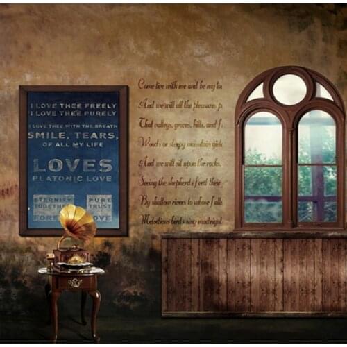 5x7ft Vintage Room Love Poem Photography Backdrops Photo Props Studio Background