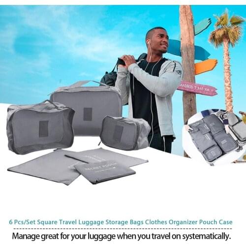 6 Pcs/Set Outdoor Multifunctional Portable Durable Eco-Friendly Bags Travel Home Luggage Bags Clothes Organizer Pouch