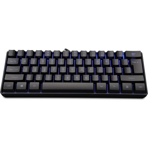 61-Key Wired Keyboard Mixed Light Full-Key No Punch Desktop Mini Notebook Keyboard for Office Gaming
