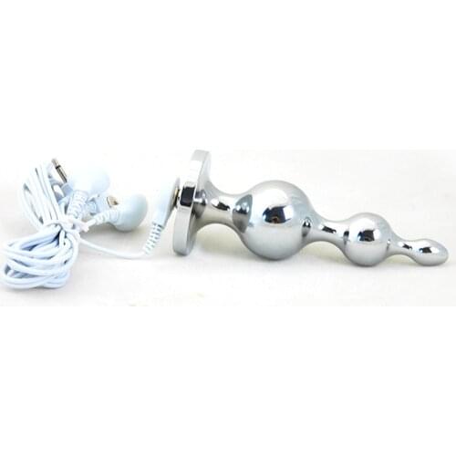 Electro Shock Stainless Steel Beads Anal Plug Sex Toys For Men Woman Electric Shock Therapy Butt Plug Massagers Medical Sex Toys