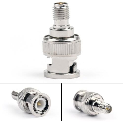 Artudatech 10Pcs BNC Male Plug To RP-SMA Female Jack Center 50Ω RF Coaxial Adapter Connector Parts