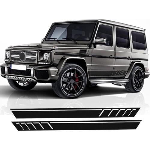 Car Waist Side Skirt Decoration Vinyl Decal Racing Sports Long Stripe Stickers For G500 G63 W463 G65 Car Accessories 1 Set