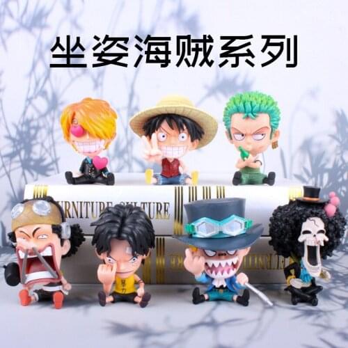 Bandai One Piece Sitting Posture Series 9cm Luffy Boa Hancock Zoro Ace Manga Anime Model Decoration Doll Boy Toy