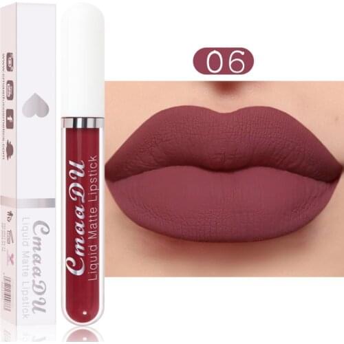 Velvet Matte Lipsticks 18 Colors Waterproof Long Lasting Sexy Red Lip Gloss Moisturizing Non-Stick Cup Makeup Lip Tint Cosmetic