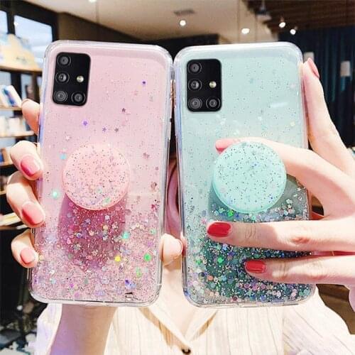 Bling Glitter Case For Samsung A51 A71 A50 A70 A41 A40 A31 A21S A20e A12 Cases Holder Cover On Samsung A7 A6 A8 Plus 2018 Covers