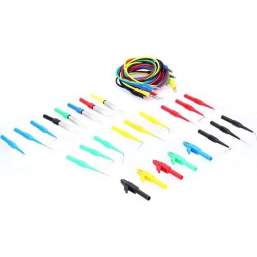 Digital wattmeter energy meter Banana Connector Test Cable to Crocodile Clip Plug Line Wire Set Kit with Back Probe electric