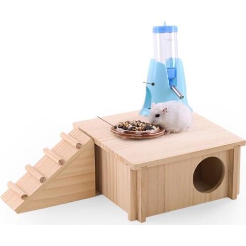 Wooden Hamster Maze Tunnel Pipe Line Toys Hamster Maze Mouse Mice Natural Wood Interactive Intelligent Pet Toy Hamster Training