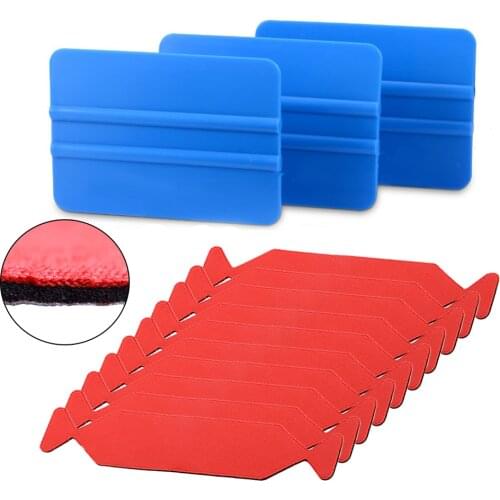 EHDIS 3pcs Car Wrapping Vinyl Squeegee With Fabric Felt Carbon Fiber Film Installing Scraper Window Tint Cleaning Sticker Tools