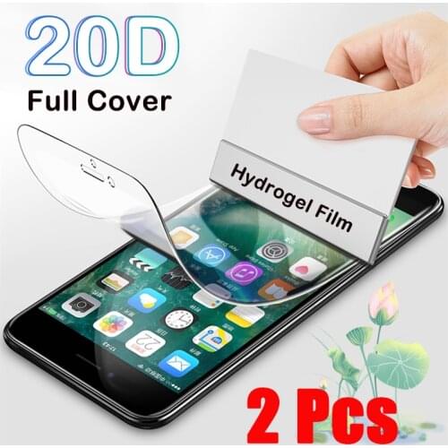 2Pcs Screen Protector Hydrogel Film For iPhone 12 11 Pro XS Max Cover Protection Film For iPhone 11 7 8 Plus SE 2 2020 Not Glass
