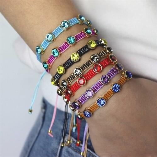 BLUESTAR Women Crystal Beaded Bracelet Femme CZ zircon Jewelry Gift Handmade Woven Rhinestone Armband