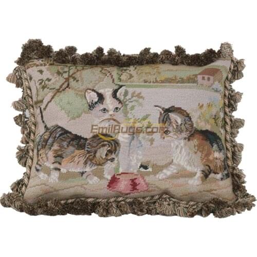 Imported Hand woven pillow Rococo cloth art Baroque soft needlepoint cushion