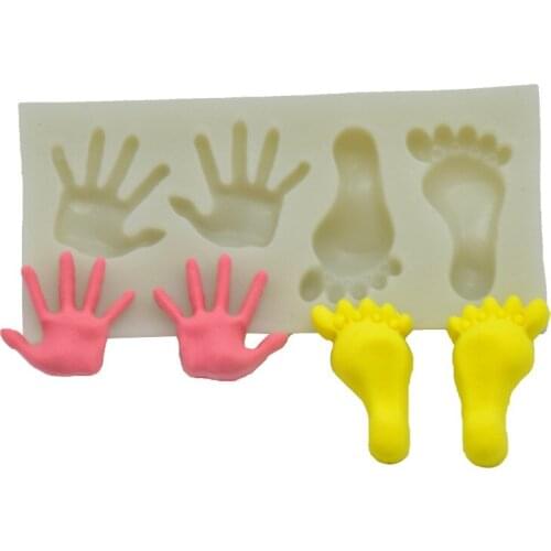 DIY Baking Tools Left and Right Small Hand Feet Chocolate Cake Decoration Mold Fondant Liquid Silicone Mold Cristmas Decoration