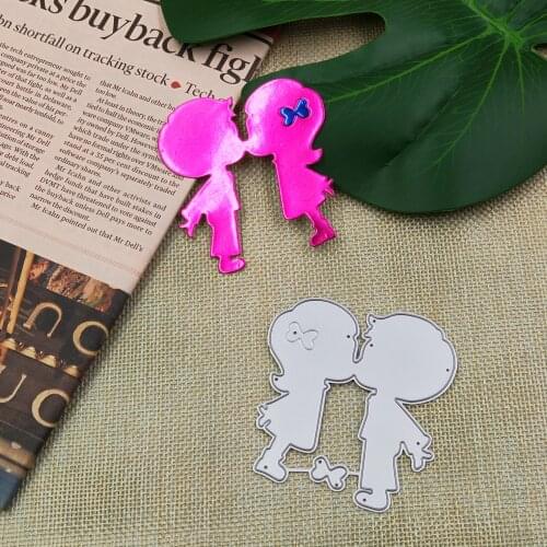 Kiss girl and boy metal cutting mold for DIY stamp scrapbook album wedding card making decorative crafts party gifts