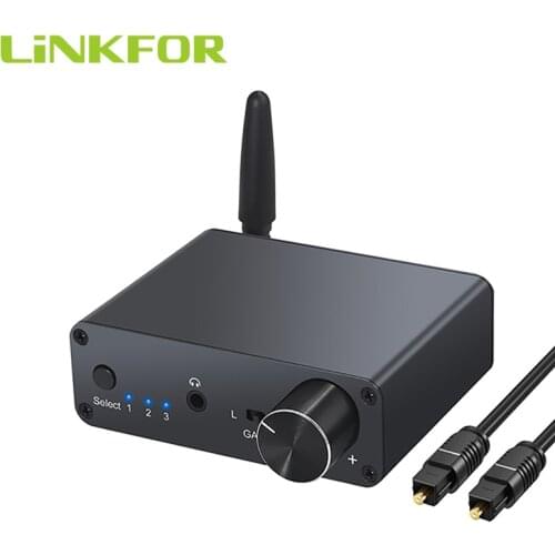 LiNKFOR Bluetooth-compatible 192kHz DAC Digital to Analog Converter with Headphone Amplifier Support APT-X Low Latency DAC Audio