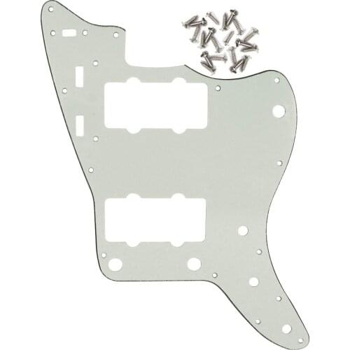 FLEOR Jazzmaster Style Guitar Pickguard Scratch Plate 3Ply Ivory with Screws