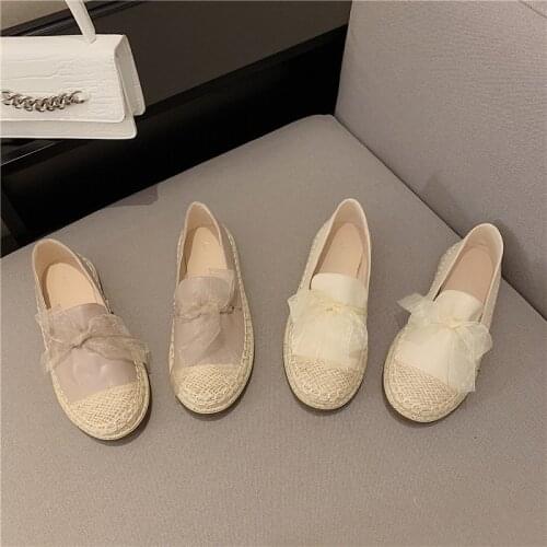 2021 New Sweet Bow Flat Bottom Fisherman Shoes Tods Casual Shoes