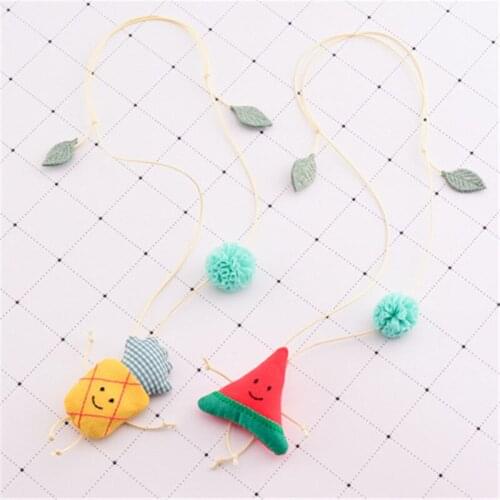Korea Handmade New Cute Watermelon Pineapple Fabric Children Necklace For Girls Kids Pendant Apparel Accessories-HZPR
