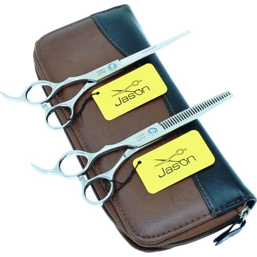 Jason 5.5/6 inch Left Hand Barber Hair Scissors Professional Hairdressing Cutting Thinning Haircut Shears Salon Tools A0045D