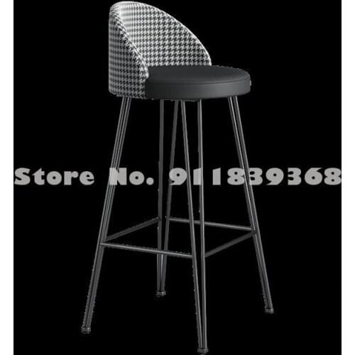 Light Luxury Bar Chair Nordic High Chair Simple Modern Bar Chair High Home Back High Stool Net Red