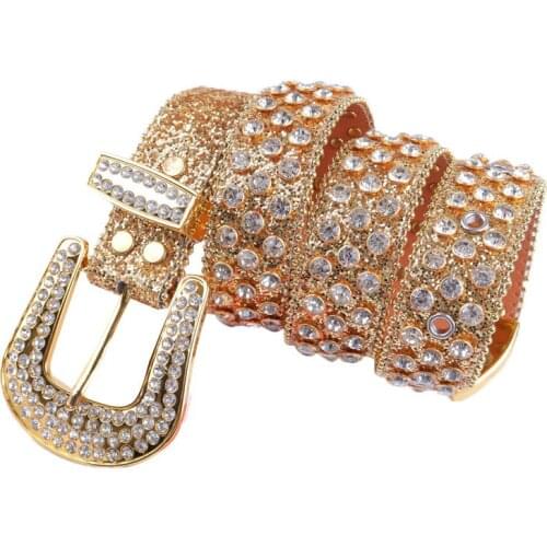 Luxury Diamond Belt Female Belt Goth Mens Belt Punk Gothic Belts PU Free Shipping Belt For Coat Designer Crystal Woman Belt