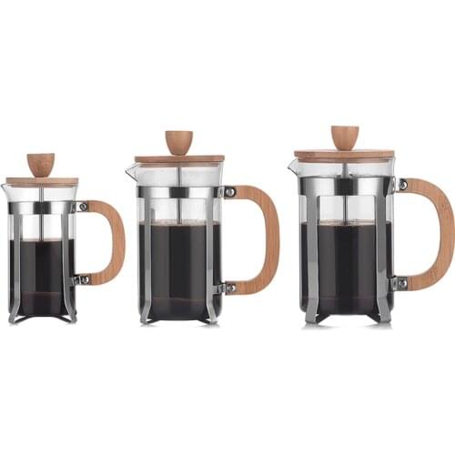 French Press Coffee Maker Large Capacity Manual Heat Resistant Stainless Steel Glass Transparent Manual Coffee Tea Percolator