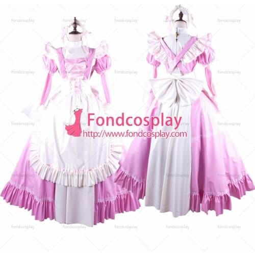 PVC lockable Sissy Maid Dress vinyl Uniform Tailor-Made[G1564]