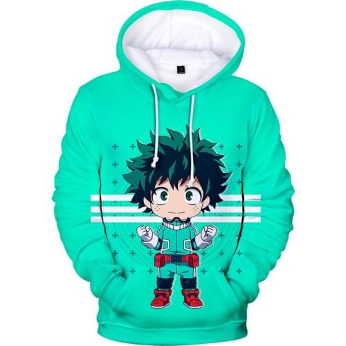Oversized My Hero Academia Hoodies Kawaii Kids Sweatshirt 3T-16T Boys Girls 3D Hoody Cosplay Boku No Hero Academia Anime Hoodies