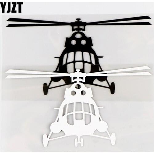 YJZT 15.1×8CM High Quality Car Stickes Dazzling Aircraft Positive Fighter War Vinyl Decals Black / Silver 10A-0590