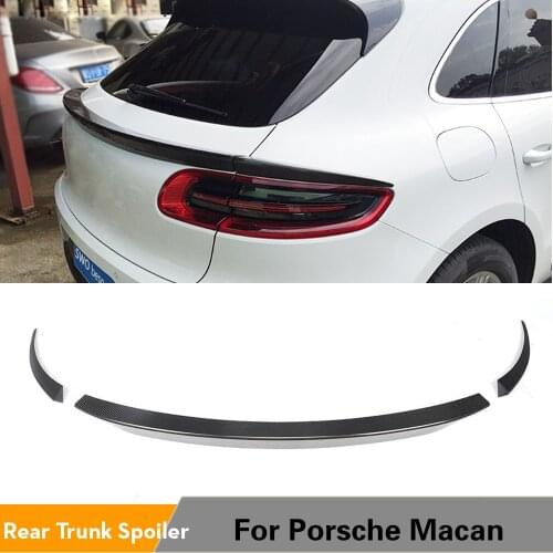 Rear Middle Trunk Spoiler Lip for Porsche Macan 2014 - 2016 Car Spoiler Carbon Fiber / FRP Unpainted 3pcs/set