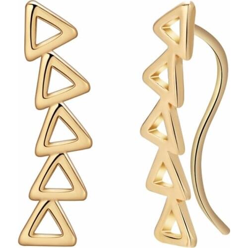 QIMING Triangle Drop Earrings Women Female Korean Style Simple Geometric Gold fashion Long Earrings Fashion Jewelry Gift