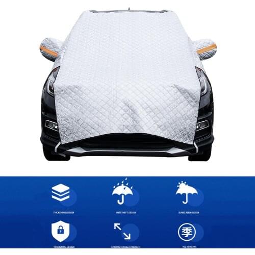 Winter Snow Gear Anti-snow Cover Anti-frost Car Front Windshield Sunshield Lengthened Sunscreen Half Car Sewn Cover Accessories