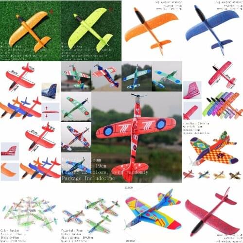 16 Styles EVA Aircraft Airplane Made Of Foam Plastic Hand Launch Throwing Glider Inertial Foam Airplane Plane Model Outdoor Toys