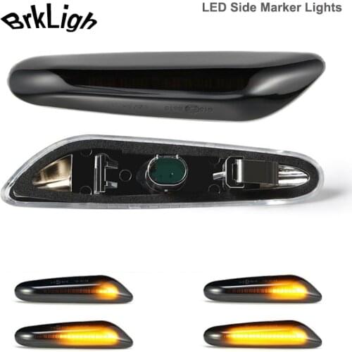 2pcs Dynamic LED Side Marker Wing Indicator Light Turn Signal Lamps For BMW X1 X3 X5 E46 E90 E91 E92 E93 E87 E88 E60 E61 E81 E82