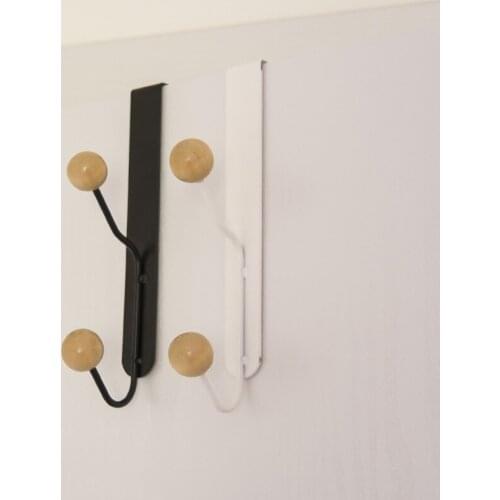 2PCS Iron Door Back Hook Bedroom Free Punching Seamless Coat And Hat Hanger Decorative Wall-Mounted Storage Rack