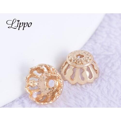 20pcs High Quality Tassels End Cap For Jewelry Gold 24k Plated Flower Beads Caps 10mm DIY Bag&Clothing&Necklace