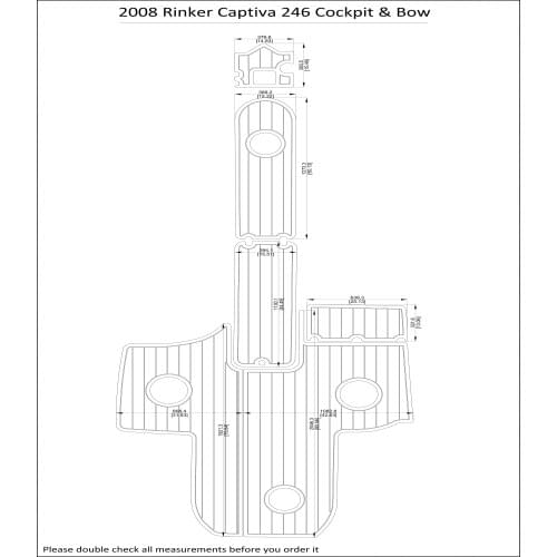 2008 Rinker Captiva 246 Cockpit & Bow Pad Boat EVA Teak Decking 1/4" 6mm