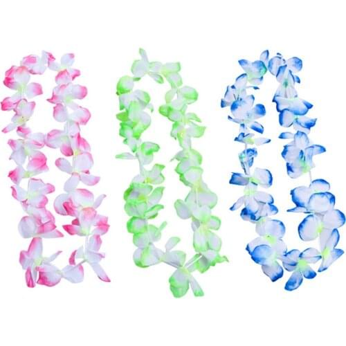 300 pcs New Arrive Party Supplies Silk Hawaiian Flower Lei Garland Hawaii Wreath Cheerleading Products Hawaii Necklace