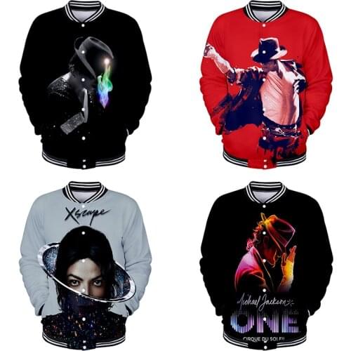 3d Baseball Jacket Coat Michael Jackson Dance Print Fashion Men Women Hoodie Sweatshirts Long Sleeve 3D Hoodies Jackets Tops 4XL