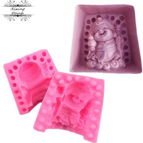 3D granny shape handmade soap mold silicone cake decorative candle making DIY process home decoration soap making mold