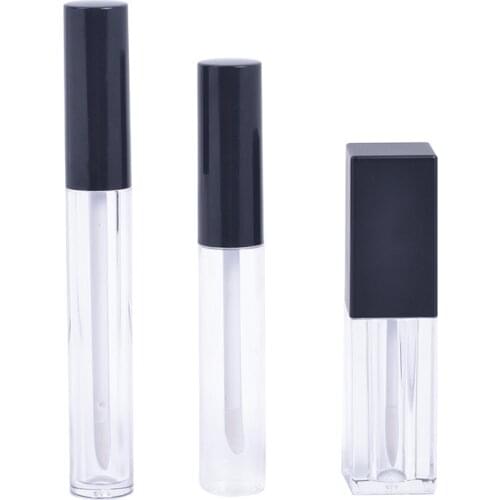 5pcs Transparent PE Empty Lip Gloss Tubes Plastic Lip Balm Tube Lipstick Mini Sample Cosmetic Lip Gloss Containers Travel Bottle