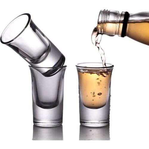 6pcs Transparent Shot Glass Cup Glass High Spirits White Wine Glass Cup Party Drinking Thick Bottom Cup Creative Household