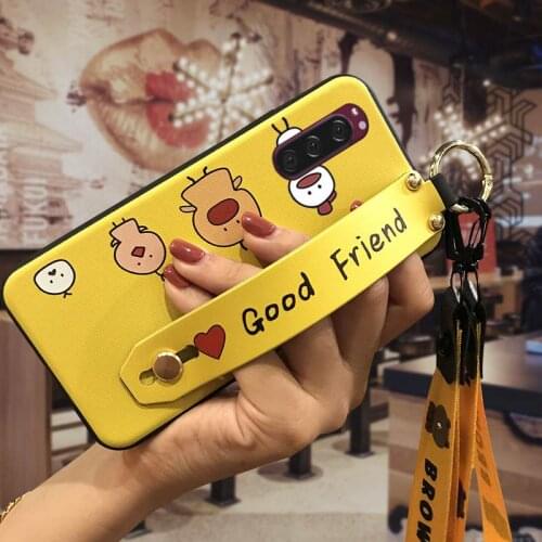 Back Cover For Woman Phone Case For Sony Xperia 5/XZ5 Anti-dust Wrist Strap Shockproof Cartoon