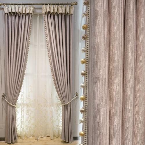 French Luxury Minimalist Bedroom Light Curtains Scandinavian Modern High-precision Solid Color Jacquard Living Room Curtains