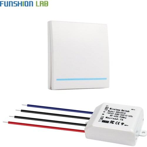 FUNSHION AC 220V 1 CH Wall Panel Wireless Remote Control Switch Smart Home Room universal AC 85-265V Remote Control Receiver